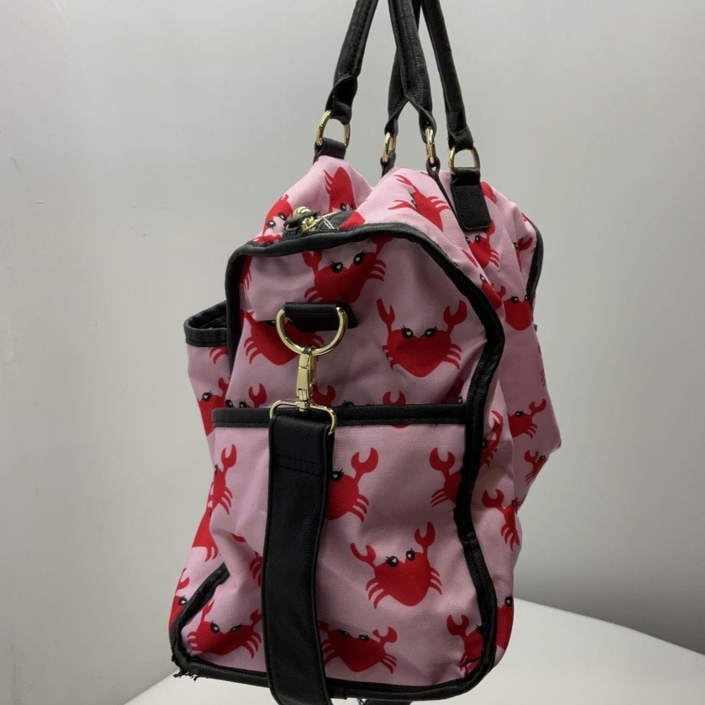 Rare Betsey Johnson Pink Crabby Heart Print Women's Bag - Picture 3 of 8